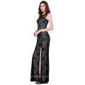 Starzz sem mangas High-Split Black Lace Evening Dress Long ST000168-1